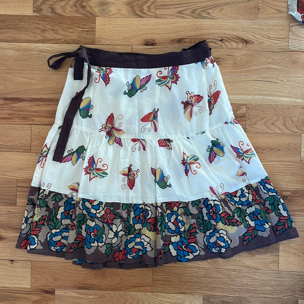 Vintage cottage core floral wrap skirt